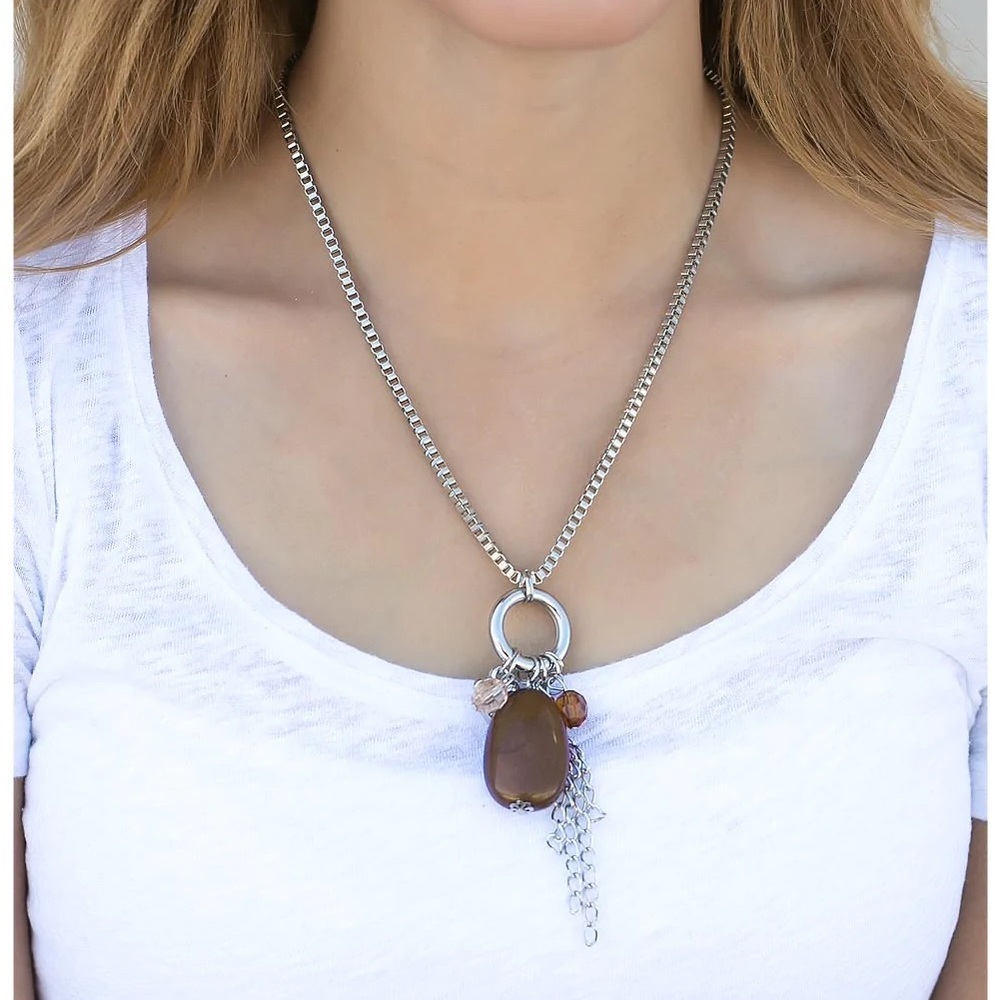 ❤️‍🔥5/$25❤️‍🔥 See How High You Can Fly Brown Necklace - Vintage